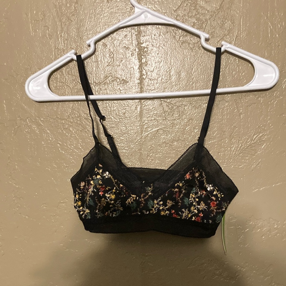 Sam Edelman Black Floral Bralette